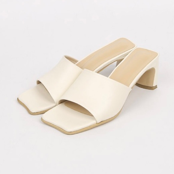 Shoes - Square Toe Mule Sandals/Heels